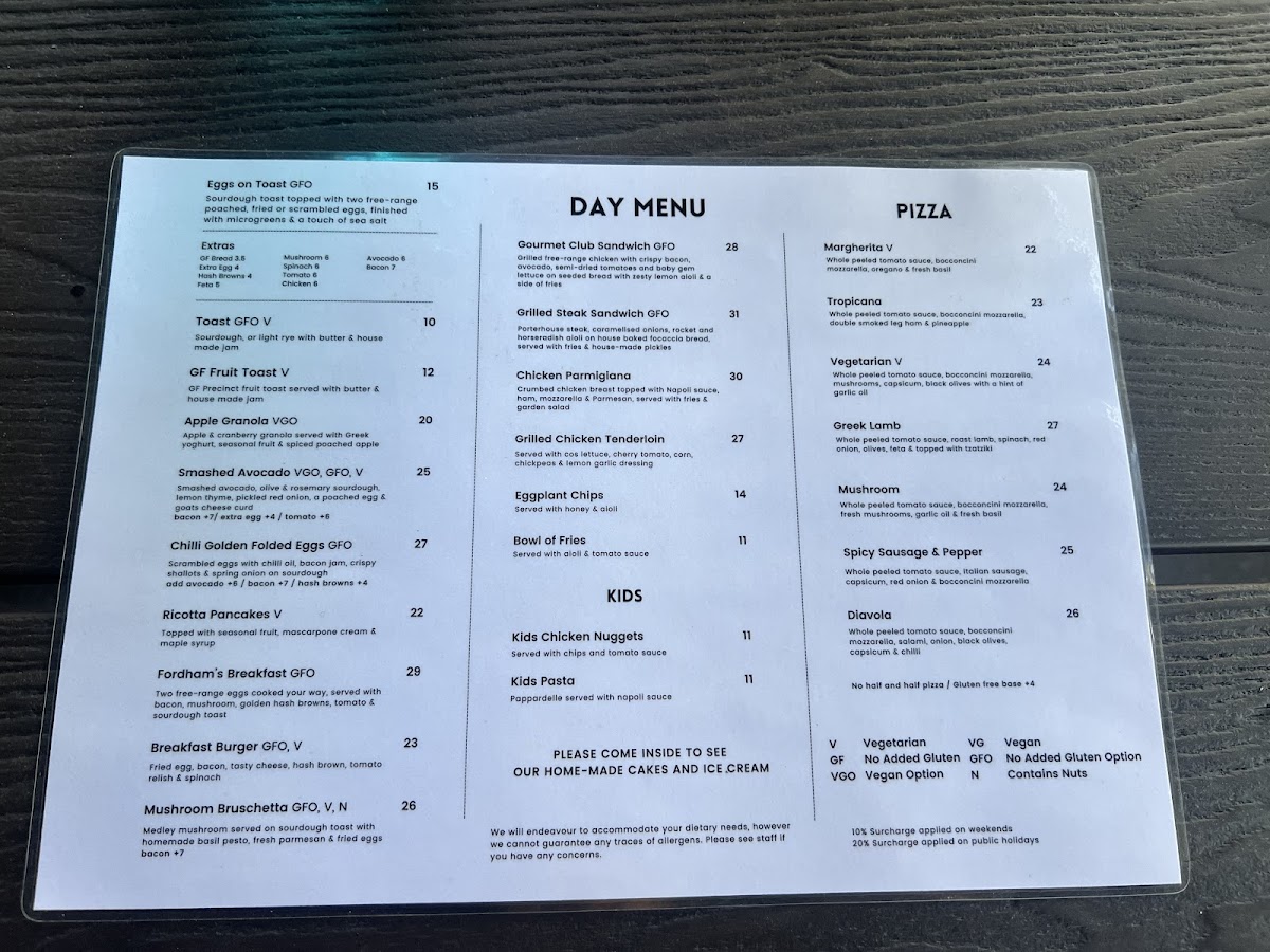 Menu Fordham’S Milk Bar-10