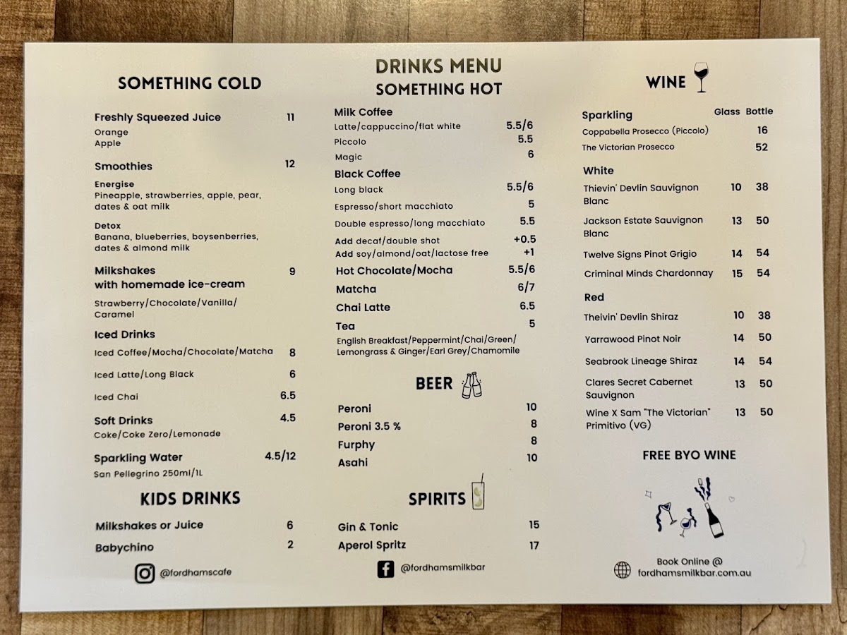 Menu Fordham’S Milk Bar-3