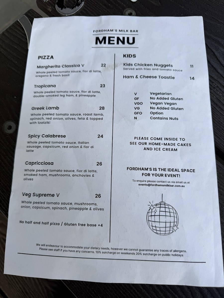 Menu Fordham’S Milk Bar-4