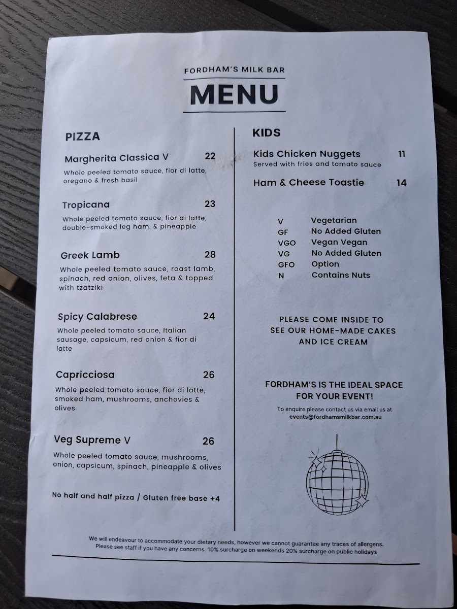Menu Fordham’S Milk Bar-5